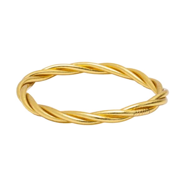 Pulsera pan de oro torsión dorada