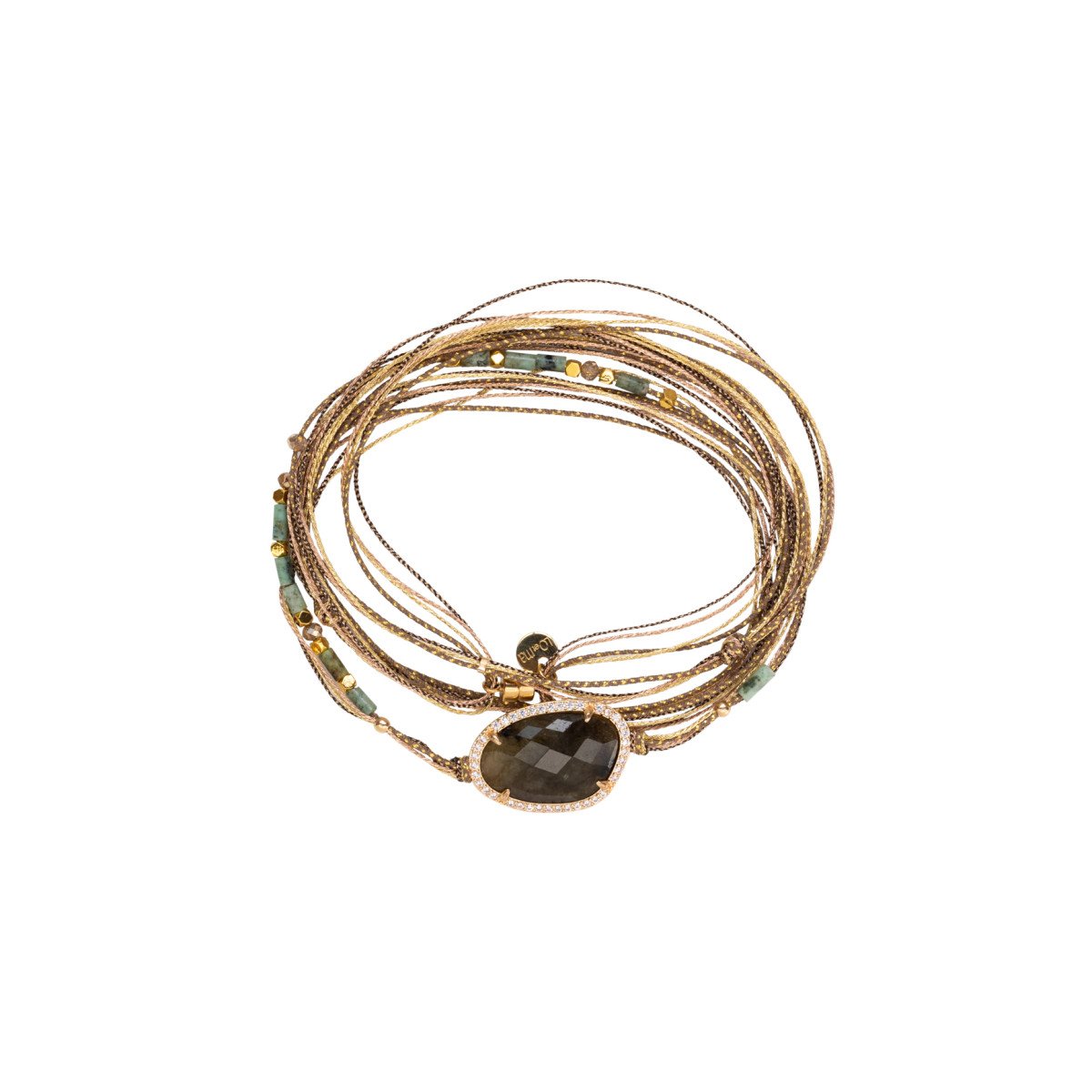 Pulsera Hilo Cuarzo Oval Labradolita