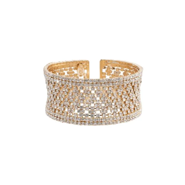 Esclava swarovski plata rosa small
