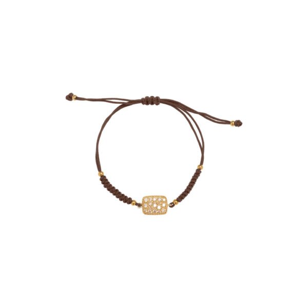 Pulsera macramé circonitas oro small