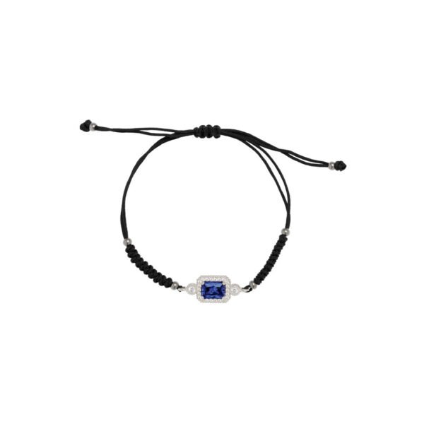 Pulsera macramé piedra azul