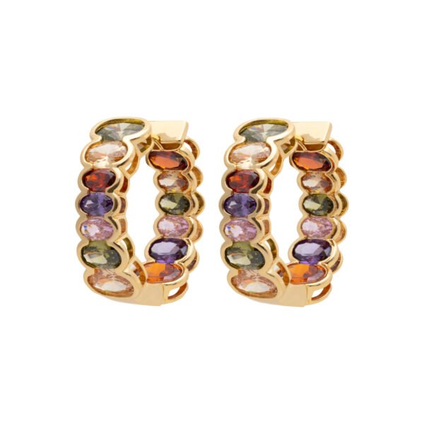 Aros bijoux multicolor baguette