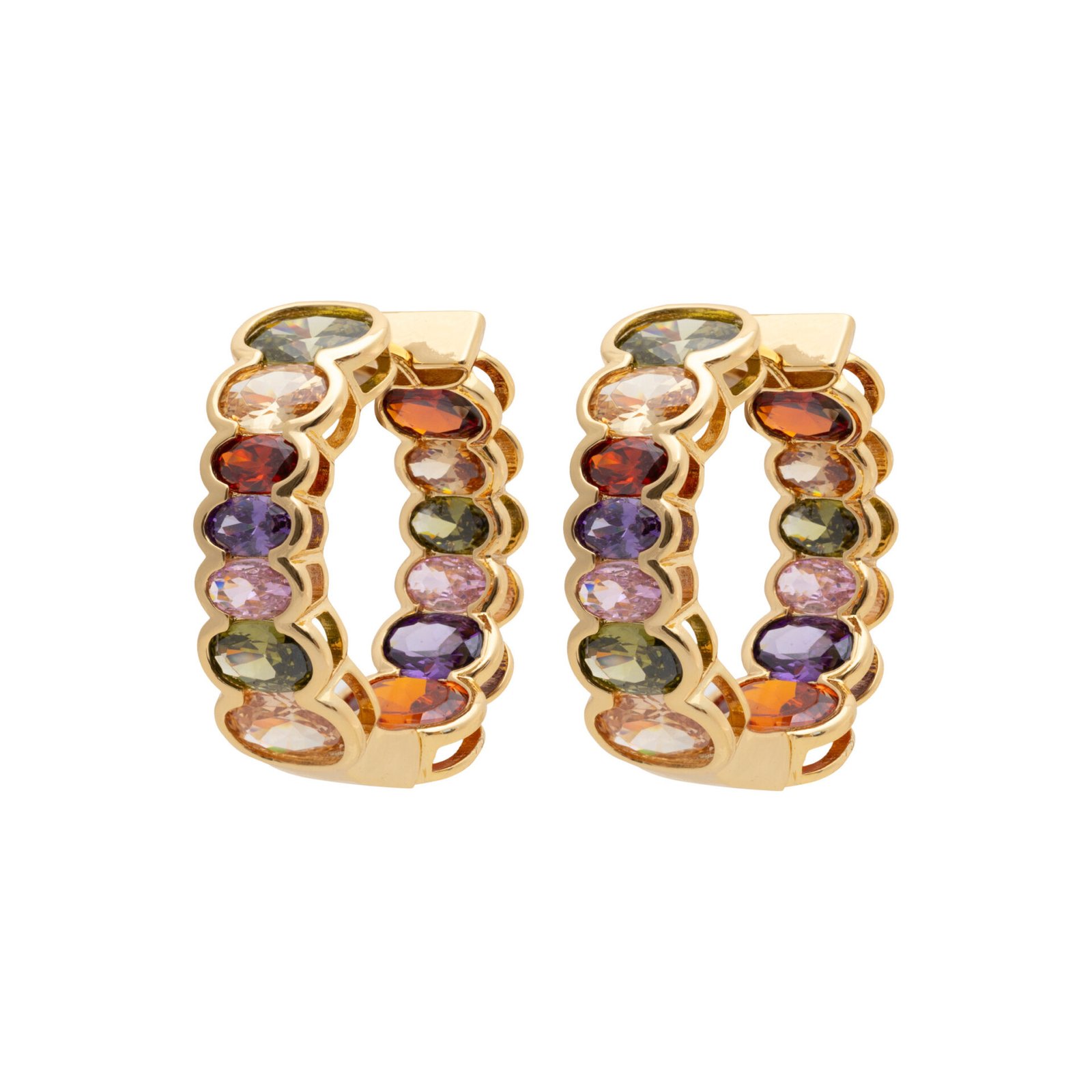 Aros bijoux multicolor baguette