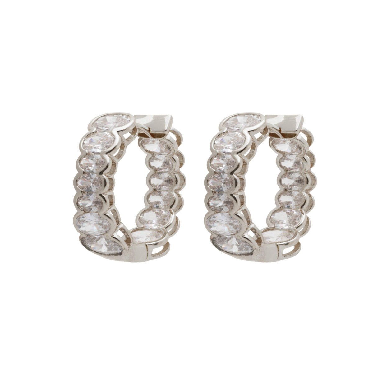 Aros bijoux baguette silver