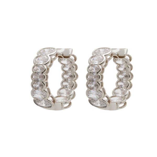 Aros bijoux baguette silver