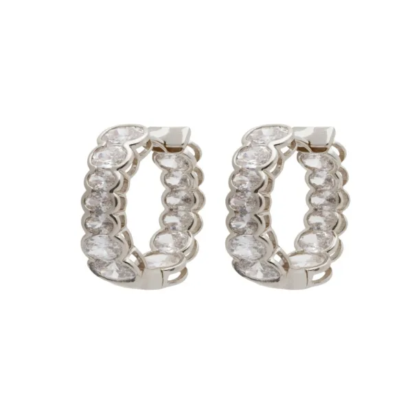 Aros bijoux baguette silver