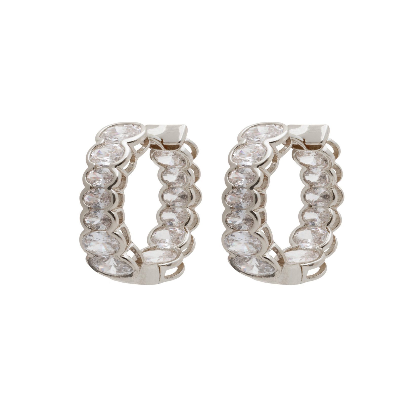 Aros bijoux baguette silver