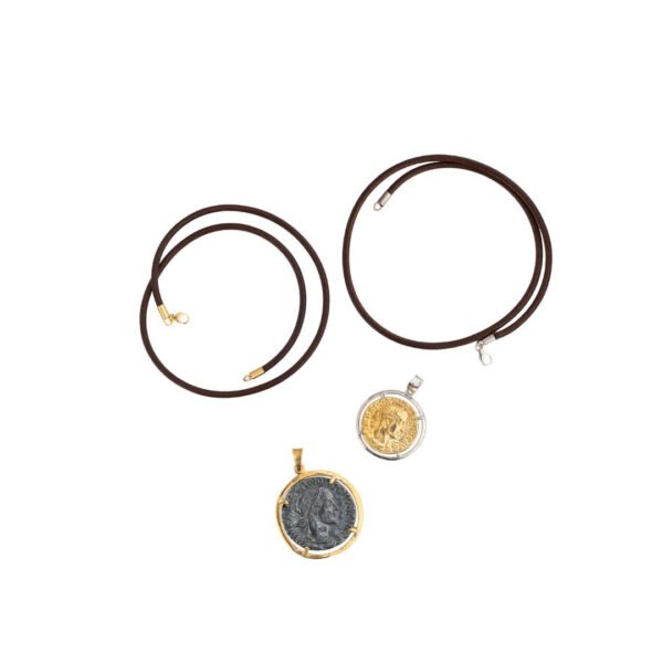 Collar moneda vintage plata / oro