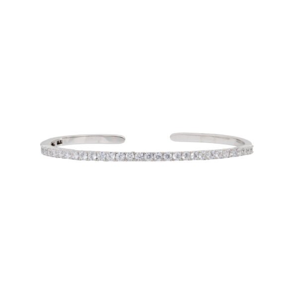 Pulsera esclava brillantes plata