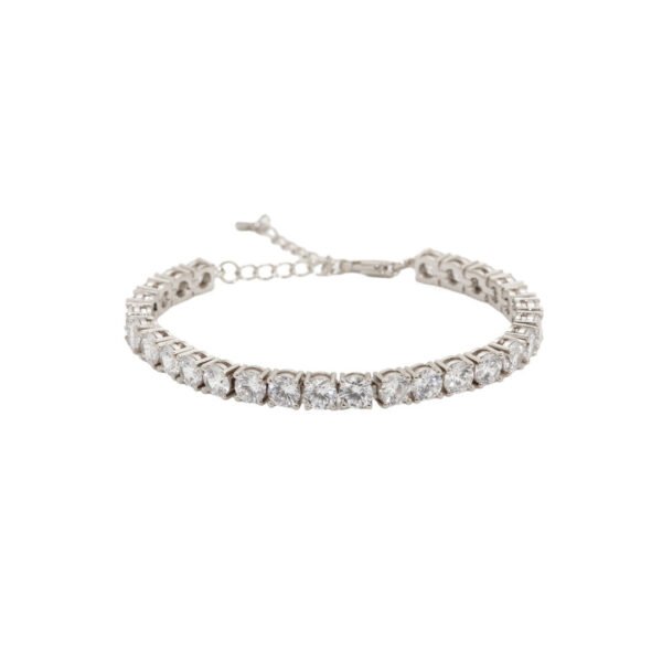 Pulsera semi riviere plata
