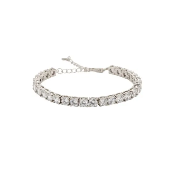 Pulsera semi riviere plata