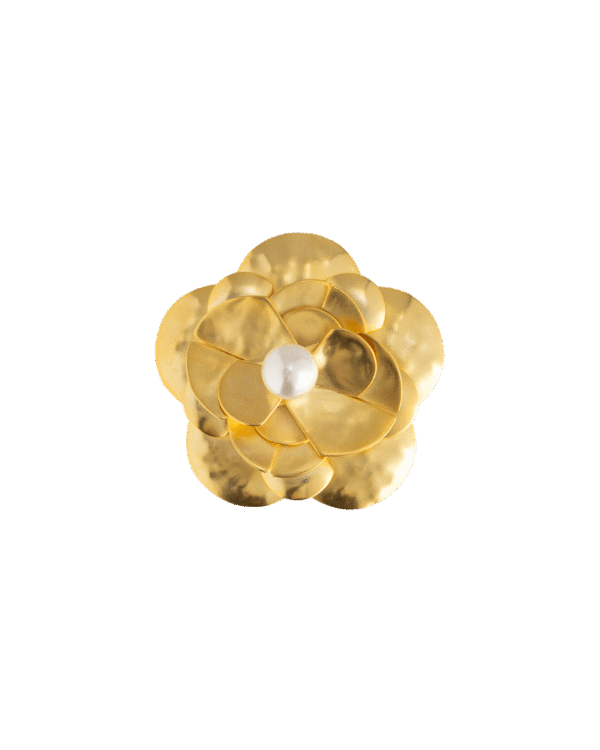 Broche flor perla