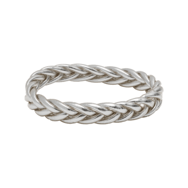 Pulsera Pan de oro trenzada plata.