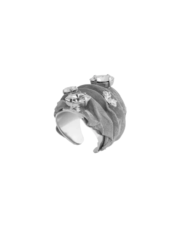 Anillo Malla Lágrimas plateado