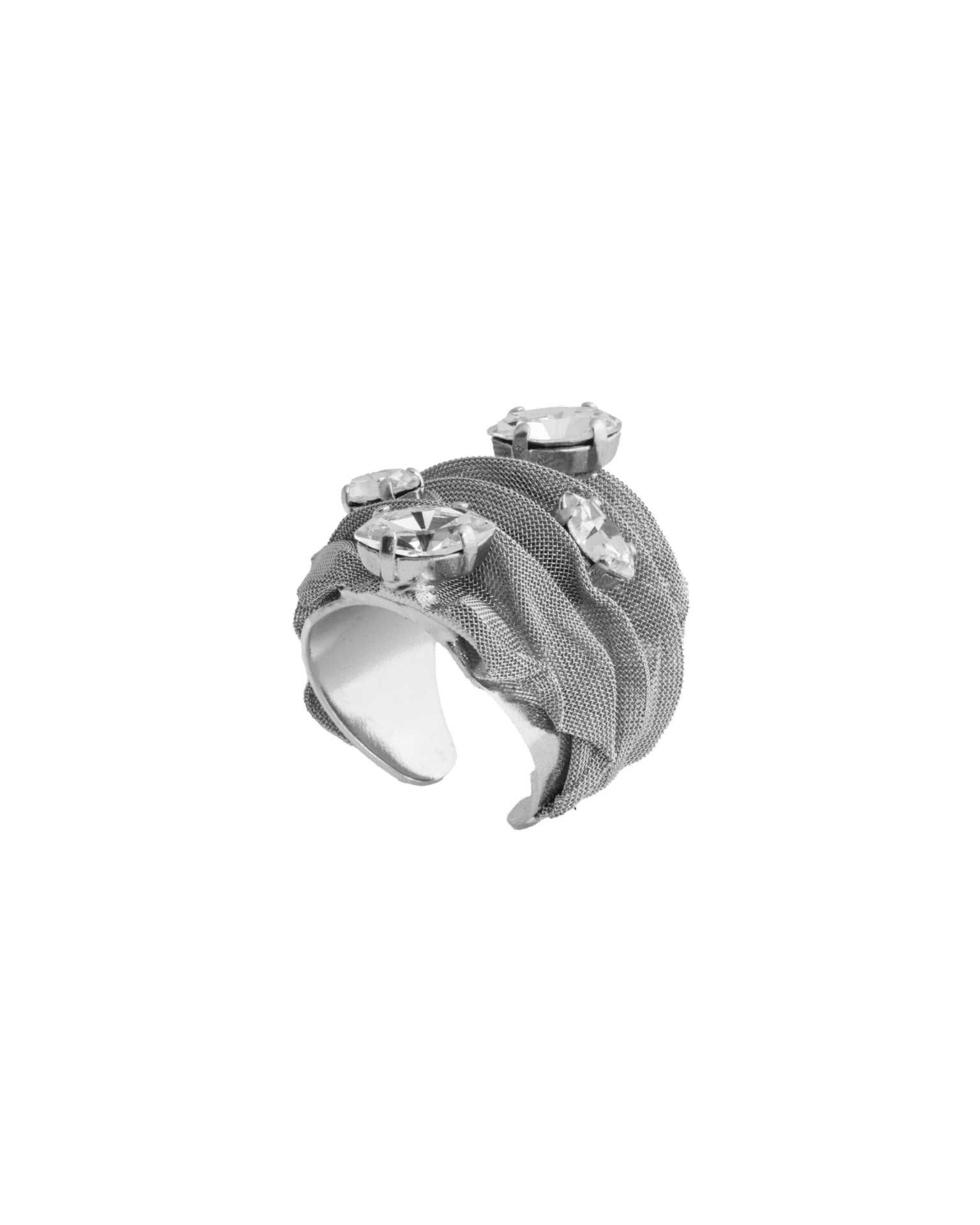 Anillo Malla Lágrimas plateado